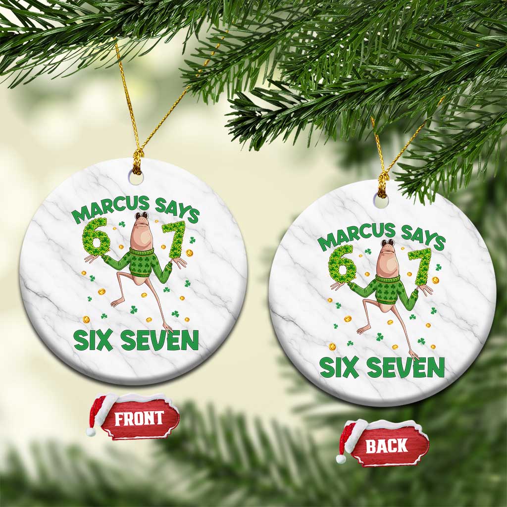 Marcus The Worm St Patricks Day Ceramic Ornament Funny 67 Six Seven Hands Meme TS14 1pc White Marble Print Your Wear