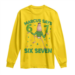 Marcus The Worm St Patricks Day Long Sleeve Shirt Funny 67 Six Seven Hands Meme TS14 Daisy Print Your Wear