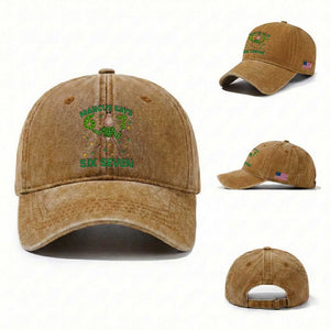 Marcus The Worm St Patricks Day Washed Cotton Baseball Cap Funny 67 Six Seven Hands Meme TS14 Washed Cap Universal Fit Yellow Ochre Print Your Wear