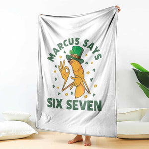 67 St Patricks Day Throw Blanket Funny Marcus The Worm Say Six Seven Meme TS14 Print Your Wear