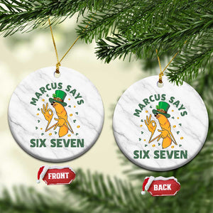 67 St Patricks Day Ceramic Ornament Funny Marcus The Worm Say Six Seven Meme TS14 1pc White Marble Print Your Wear
