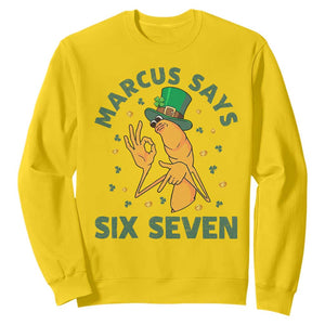 67 St Patricks Day Sweatshirt Funny Marcus The Worm Say Six Seven Meme TS14 Daisy Print Your Wear