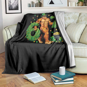 67 St Patricks Day Throw Blanket Funny Bigfoot Six Seven Shamrock Party Meme TS14 Print Your Wear