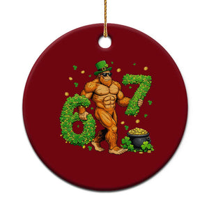 67 St Patricks Day Ceramic Ornament Funny Bigfoot Six Seven Shamrock Party Meme TS14 1pc Red Print Your Wear