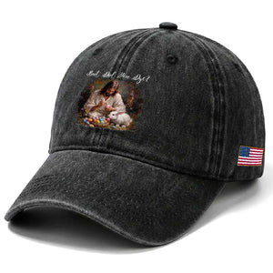 But Did You Dye Washed Cotton Baseball Cap Funny Christian Easter Egg Dyeing TS14 Print Your Wear