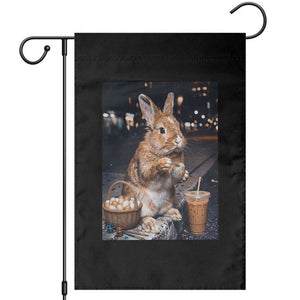 Easter Bunny Iced Coffee Garden Flag Funny Rabbit Egg Painting TS14 Black Print Your Wear