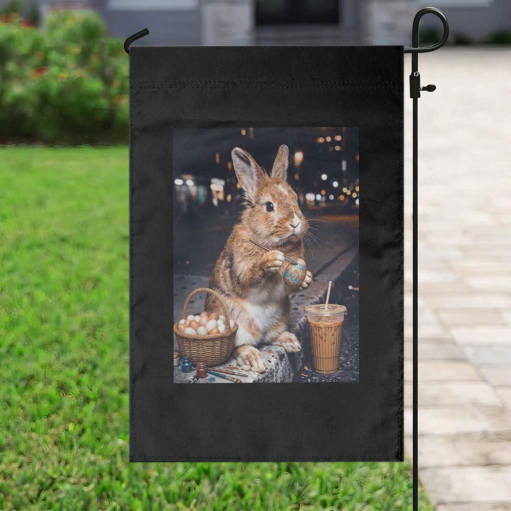 Easter Bunny Iced Coffee Garden Flag Funny Rabbit Egg Painting TS14 Print Your Wear