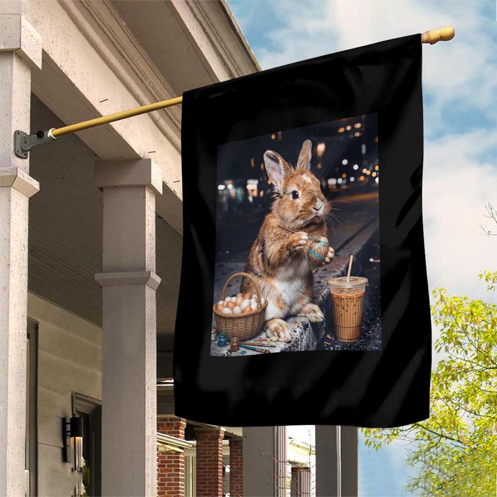 Easter Bunny Iced Coffee Garden Flag Funny Rabbit Egg Painting TS14 Print Your Wear