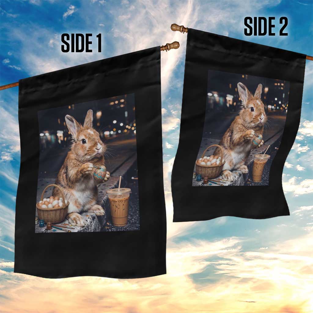 Easter Bunny Iced Coffee Garden Flag Funny Rabbit Egg Painting TS14 Print Your Wear