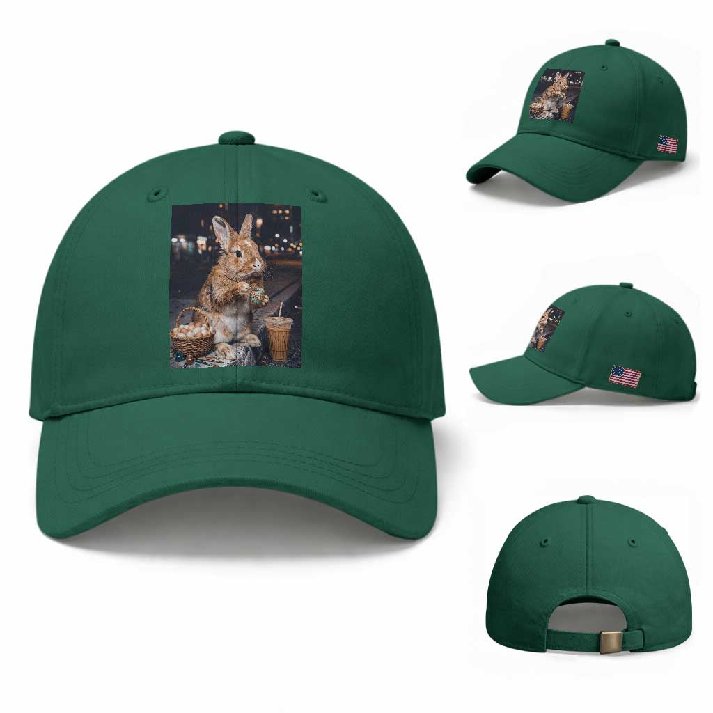 Easter Bunny Iced Coffee Baseball Cap Funny Rabbit Egg Painting TS14 Baseball Cap Universal Fit Irish Green Print Your Wear