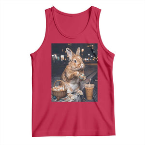 Easter Bunny Iced Coffee Tank Top Funny Rabbit Egg Painting TS14 Red Print Your Wear