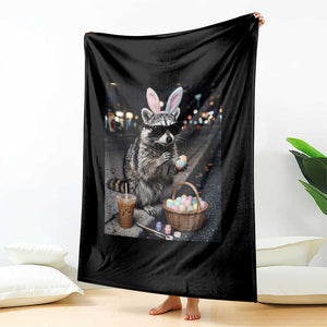 Easter Raccoon Iced Coffee Throw Blanket Funny Trash Panda Egg Painting TS14 Print Your Wear