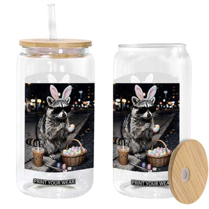 Easter Raccoon Iced Coffee Glass Can Funny Trash Panda Egg Painting TS14 Print Your Wear