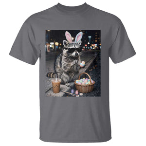 Easter Raccoon Iced Coffee T Shirt Funny Trash Panda Egg Painting TS14 Charcoal Print Your Wear