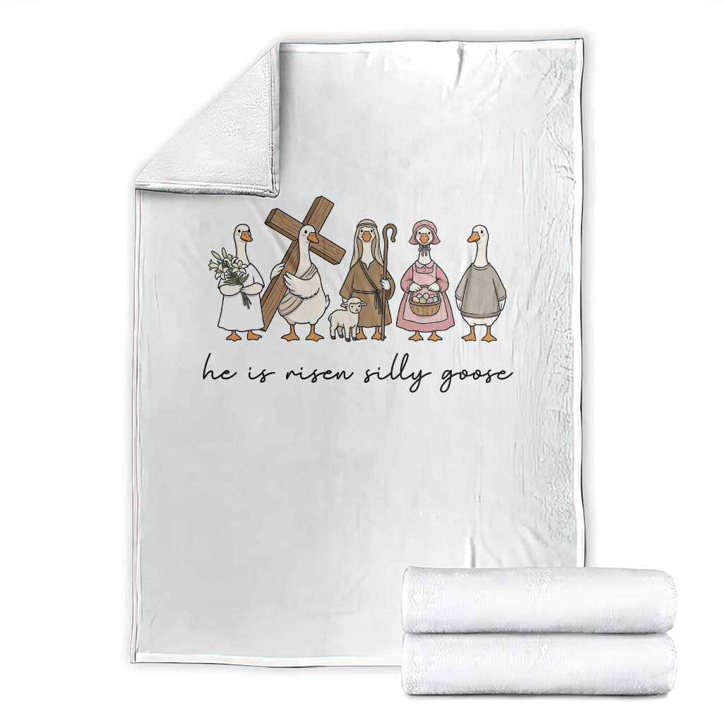 He Is Risen Silly Goose Throw Blanket Funny Christian Easter TS14 White Print Your Wear
