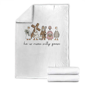 He Is Risen Silly Goose Throw Blanket Funny Christian Easter TS14 White Print Your Wear