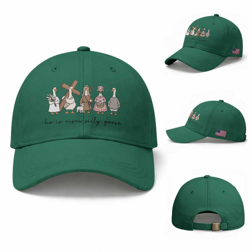 He Is Risen Silly Goose Baseball Cap Funny Christian Easter TS14 Baseball Cap Universal Fit Irish Green Print Your Wear