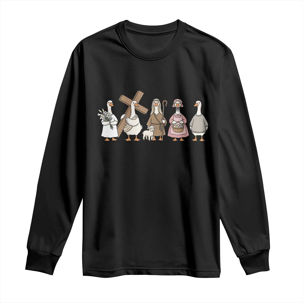 He Is Risen Silly Goose Long Sleeve Shirt Funny Christian Easter TS14 Black Print Your Wear