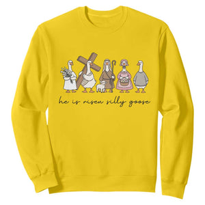 He Is Risen Silly Goose Sweatshirt Funny Christian Easter TS14 Daisy Print Your Wear