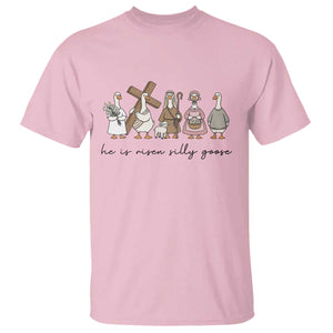 He Is Risen Silly Goose T Shirt Funny Christian Easter TS14 Light Pink Print Your Wear