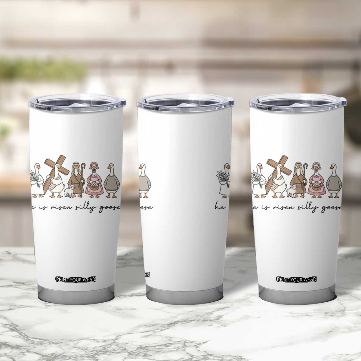 He Is Risen Silly Goose Tumbler Cup Funny Christian Easter TS14 Print Your Wear