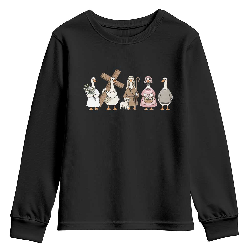 He Is Risen Silly Goose Youth Sweatshirt Funny Christian Easter TS14 Black Print Your Wear