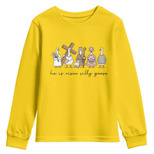 He Is Risen Silly Goose Youth Sweatshirt Funny Christian Easter TS14 Daisy Print Your Wear