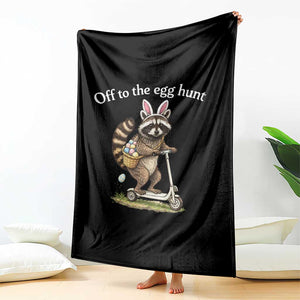 Off To The Egg Hunt Throw Blanket Funny Easter Raccoon TS14 Print Your Wear