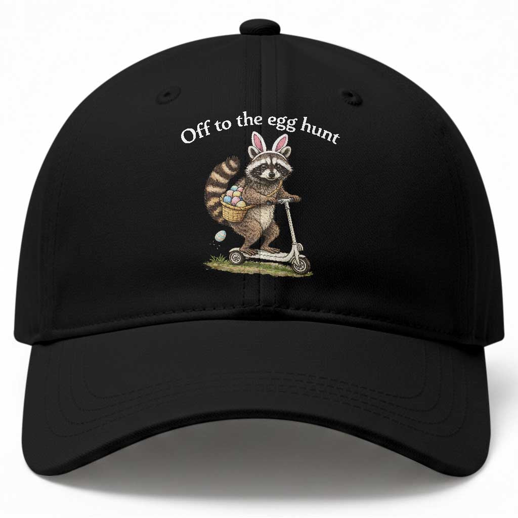 Off To The Egg Hunt Baseball Cap Funny Easter Raccoon TS14 Print Your Wear