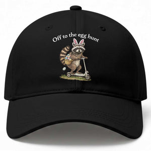 Off To The Egg Hunt Baseball Cap Funny Easter Raccoon TS14 Print Your Wear