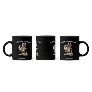 Off To The Egg Hunt Coffee Mug Funny Easter Raccoon TS14 Print Your Wear