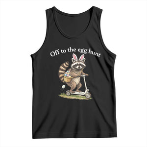 Off To The Egg Hunt Tank Top Funny Easter Raccoon TS14 Black Print Your Wear