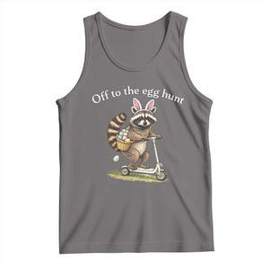 Off To The Egg Hunt Tank Top Funny Easter Raccoon TS14 Deep Heather Print Your Wear