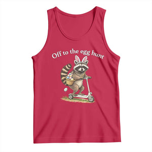 Off To The Egg Hunt Tank Top Funny Easter Raccoon TS14 Red Print Your Wear