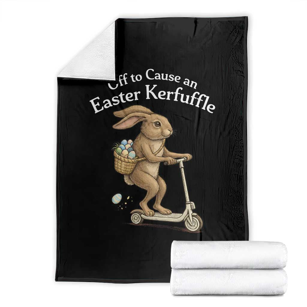 Funny Easter Bunny Throw Blanket Off To The Cause an Easter Kerfuffle TS14 Black Print Your Wear