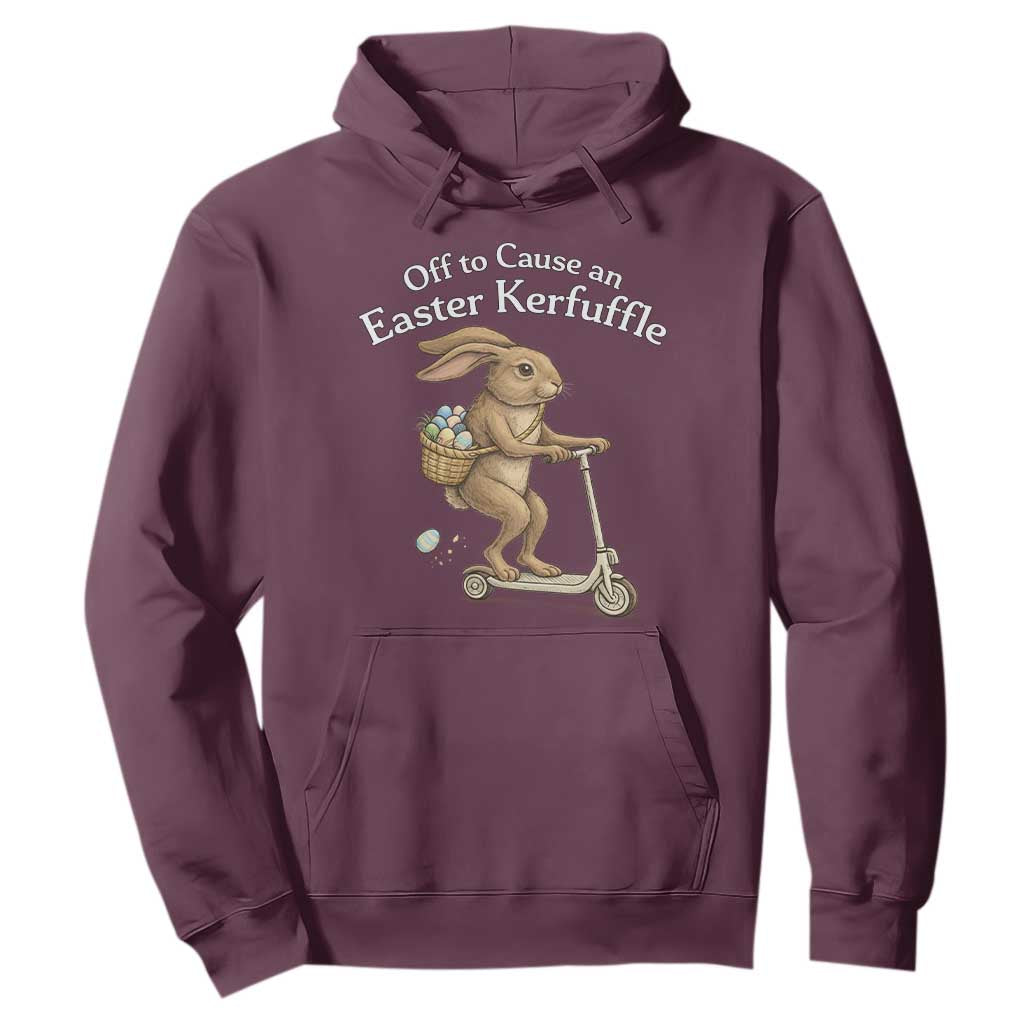 Funny Easter Bunny Hoodie Off To The Cause an Easter Kerfuffle TS14 Maroon Print Your Wear