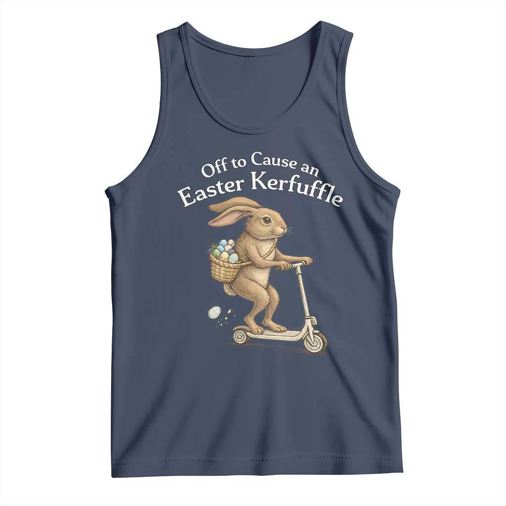 Funny Easter Bunny Tank Top Off To The Cause an Easter Kerfuffle TS14 Navy Print Your Wear