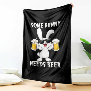 Funny Easter Bunny Drinking Beer Throw Blanket Some Bunny Needs Beer TS14 Print Your Wear