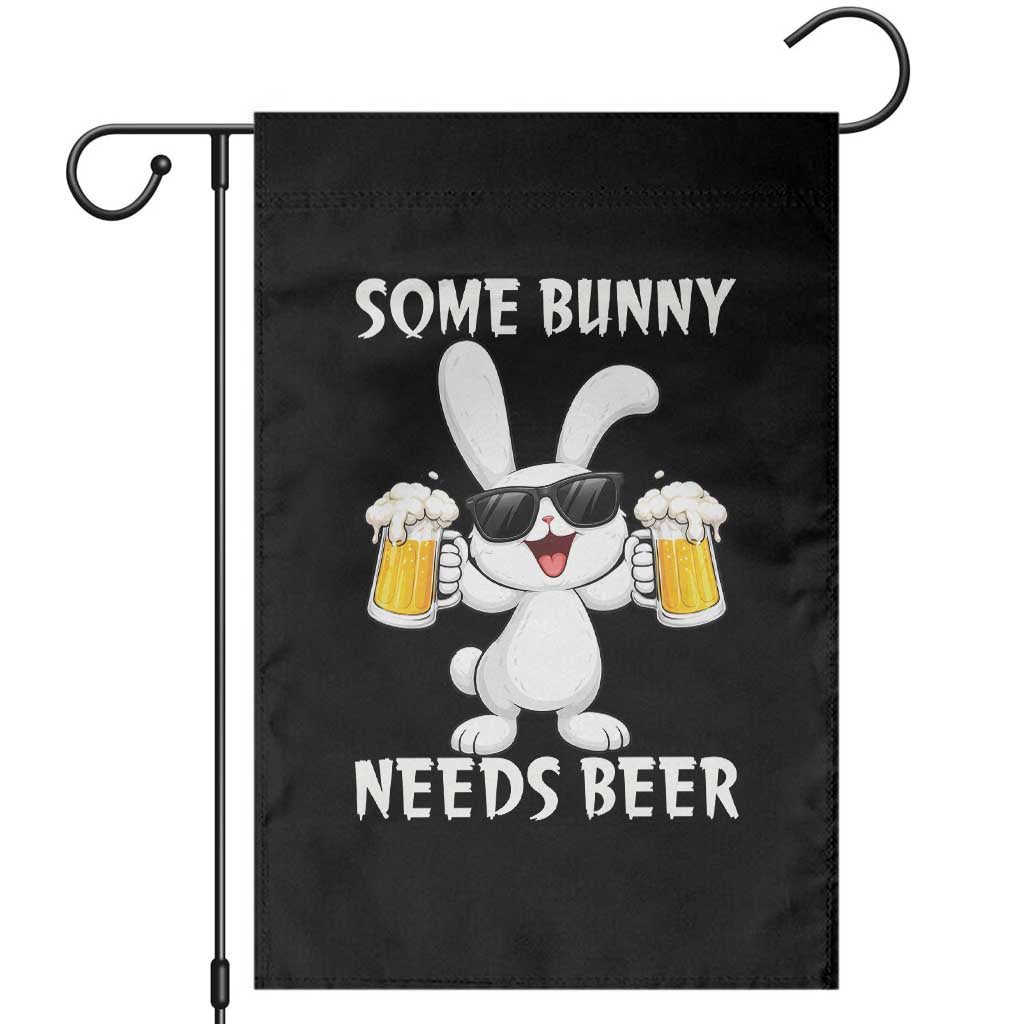 Funny Easter Bunny Drinking Beer Garden Flag Some Bunny Needs Beer TS14 Black Print Your Wear