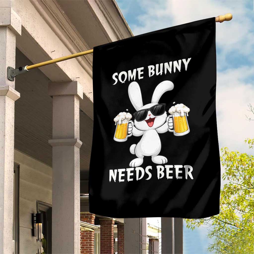 Funny Easter Bunny Drinking Beer Garden Flag Some Bunny Needs Beer TS14 Print Your Wear