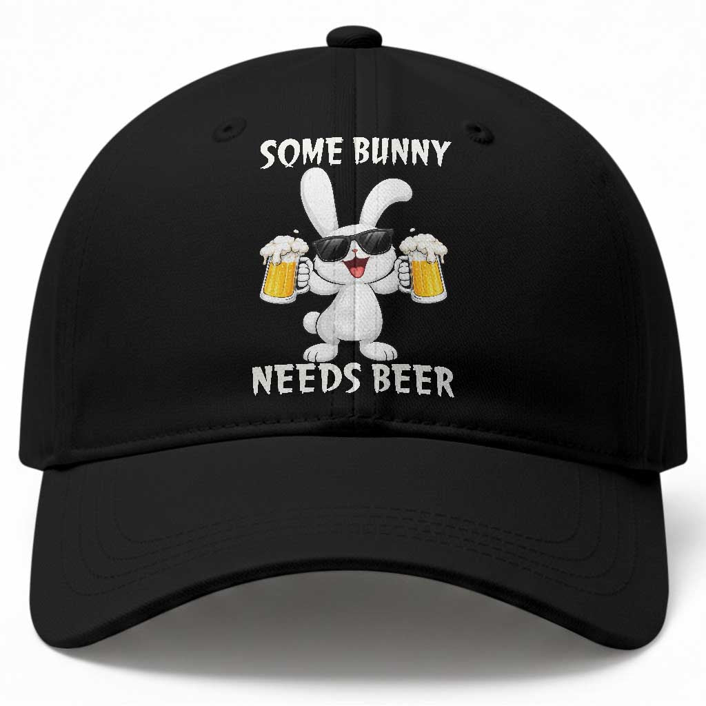 Funny Easter Bunny Drinking Beer Baseball Cap Some Bunny Needs Beer TS14 Print Your Wear