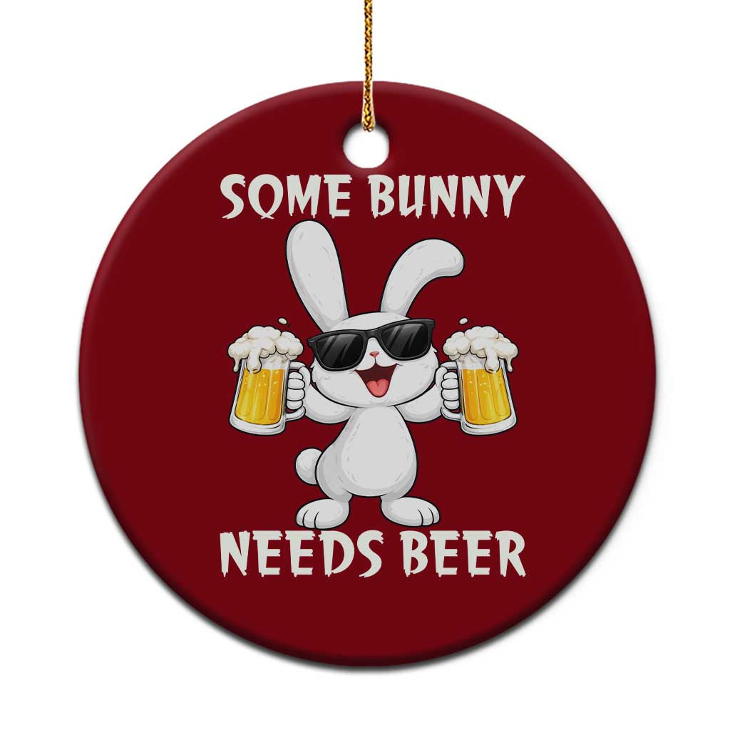Funny Easter Bunny Drinking Beer Ceramic Ornament Some Bunny Needs Beer TS14 1pc Red Print Your Wear