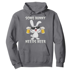 Funny Easter Bunny Drinking Beer Hoodie Some Bunny Needs Beer TS14 Charcoal Print Your Wear