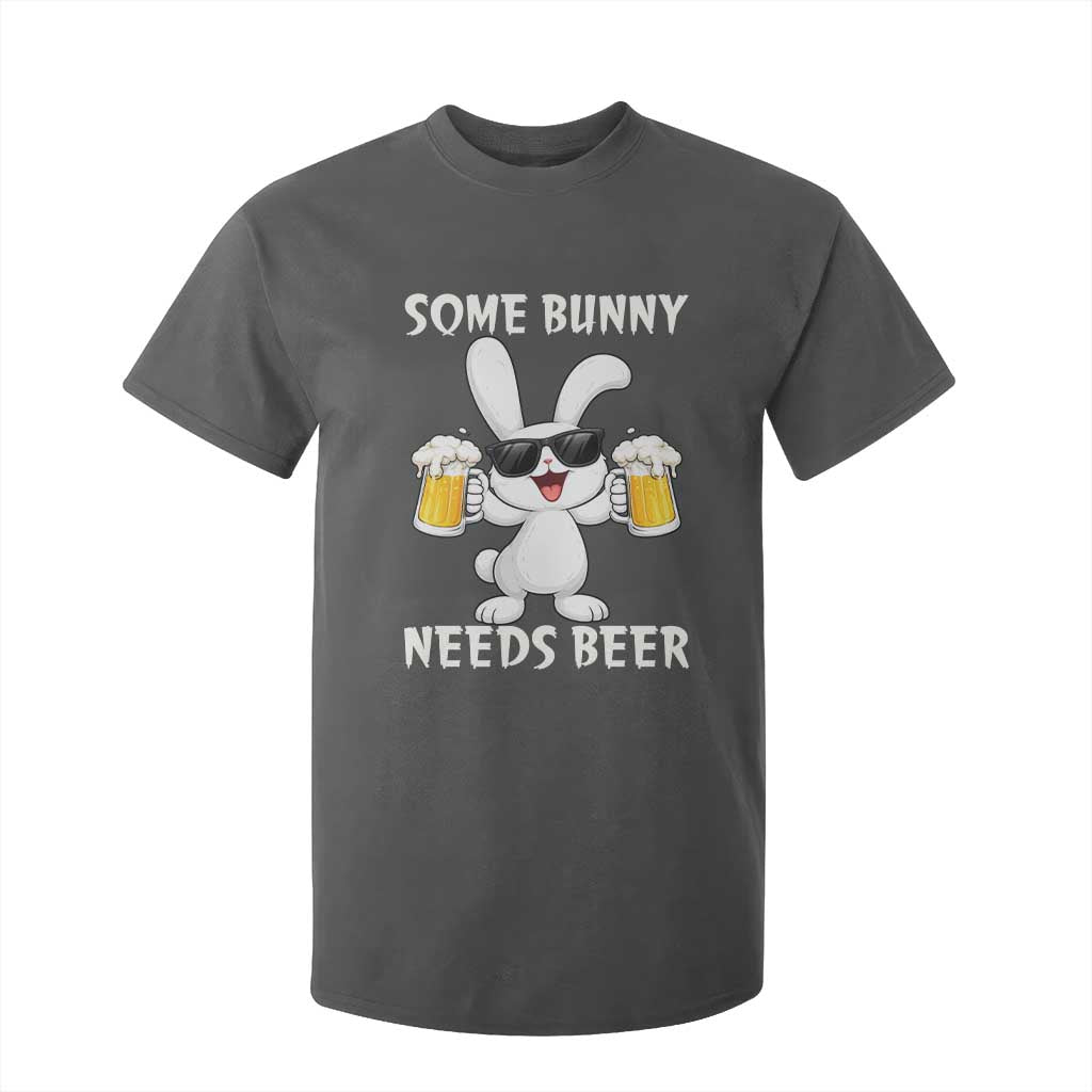 Funny Easter Bunny Drinking Beer T Shirt For Kid Some Bunny Needs Beer TS14 Dark Heather Print Your Wear