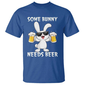 Funny Easter Bunny Drinking Beer T Shirt Some Bunny Needs Beer TS14 Royal Blue Print Your Wear