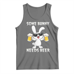 Funny Easter Bunny Drinking Beer Tank Top Some Bunny Needs Beer TS14 Black Heather Print Your Wear