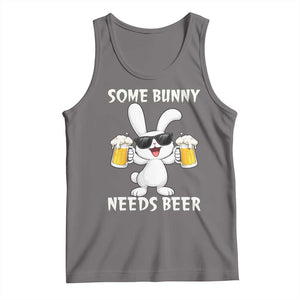 Funny Easter Bunny Drinking Beer Tank Top Some Bunny Needs Beer TS14 Deep Heather Print Your Wear