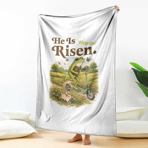 He Is Risen Hop On Throw Blanket Christian Easter Frog TS14 Print Your Wear