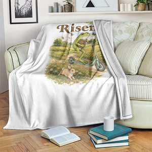 He Is Risen Hop On Throw Blanket Christian Easter Frog TS14 Print Your Wear