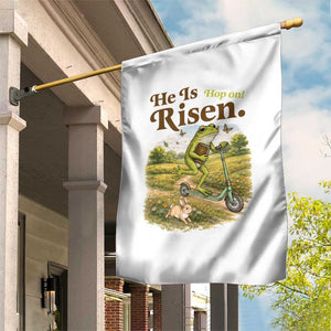 He Is Risen Hop On Garden Flag Christian Easter Frog TS14 Print Your Wear